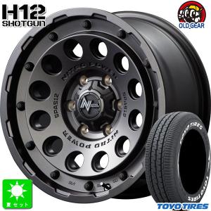 195/80R15 107/105 トーヨー TOYO H30 ホワイトレター 新品 サマータイヤ ホイール4本セット ナイトロパワー H12 ショットガン 15インチ｜oldgear