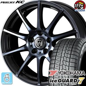 215/60R17 ヨコハマ アイスガード7 ig70 スタッドレスタイヤホイール 新品 4本セット ウェッズ ライツレー KC 17インチ 5H114.3 ブラックポリッシュBC｜oldgear