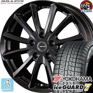 215/45R18 ヨコハマ アイスガード7 ig70 スタッドレスタイヤホイール 新品 4本セット KIT クレイシズVS6 グロッシーブラック(BK) 18インチ5H114.3｜oldgear