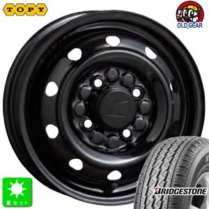 145/80R12 80/78(145R12 6PR) ブリヂストン BRIDGESTONE K370 新品 サマータイヤ ホイール4本セット トピー TOPY M74 スチール 鉄 12インチ｜oldgear