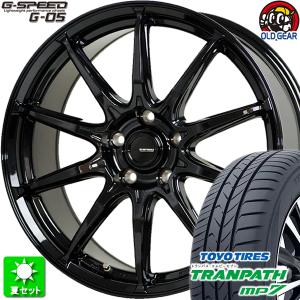 215/60R16 トーヨータイヤ トランパス MP7 新品サマータイヤ ホイール 4本セット ホットスタッフ Gスピード G-05 メタリックブラック(MBK) 16インチ 5H114.3｜oldgear