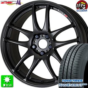 215/40R17 トーヨータイヤ ナノエナジー 3 プラス 新品サマータイヤ ホイール 4本セット ワーク エモーション CR 極 マットブラック (MBL) 17インチ 5H114.3｜oldgear