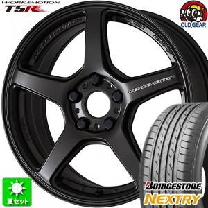 225/55R18 ブリヂストン ネクストリー 新品サマータイヤ ホイール 4本セット ワーク エモーション T5R マットグラファイト (MGK) 18インチ 5H100｜oldgear