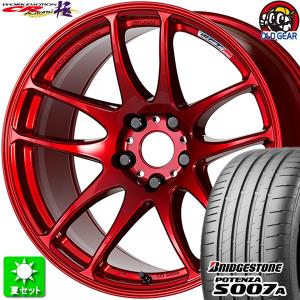 225/35R19 ブリヂストン ポテンザ S007A 新品サマータイヤ ホイール 4本セット ワーク エモーション CR 極 キャンディレッド (CAR) 19インチ 5H100｜oldgear