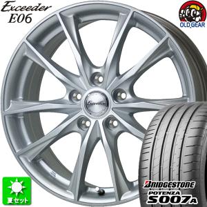 215/40R18 ブリヂストン ポテンザ S007A 新品サマータイヤ ホイール 4本セット ホットスタッフ エクシーダー E06 メタルシルバー(MS) 18インチ 5H100｜oldgear