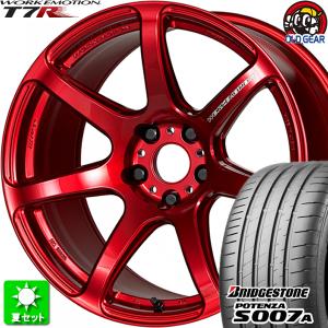 215/45R17 ブリヂストン ポテンザ S007A 新品サマータイヤ ホイール 4本セット ワーク エモーション T7R キャンディレッド (CAR) 17インチ 5H114.3｜oldgear