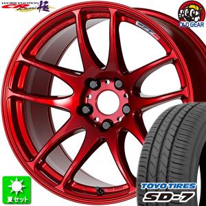 215/45R17 トーヨータイヤ SD-7 新品サマータイヤ ホイール 4本セット ワーク エモーション CR 極 キャンディレッド (CAR) 17インチ 5H114.3｜oldgear