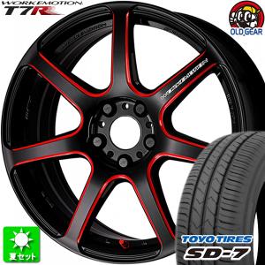 215/50R17 トーヨータイヤ SD-7 新品サマータイヤ ホイール 4本セット ワーク エモーション T7R kurenai (BRM) 17インチ 5H114.3｜oldgear