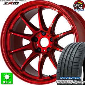 225/35R19 トーヨータイヤ プロクセス スポーツ 新品サマータイヤ ホイール 4本セット ワーク エモーション ZR10 キャンディレッド (CAR) 19インチ 5H114.3｜oldgear