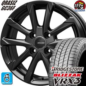 195/50R16 ブリヂストン ブリザック VRX3 スタッドレスタイヤホイール 新品 4本セット KITジャパン クレイシズ GC36F 16インチ 4H100 グロッシーブラック(GBK)｜oldgear