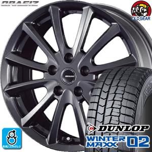 215/60R16 ダンロップ ウインターマックス02 WM02 スタッドレスタイヤホイール 新品 4本セット KIT クレイシズVS6 ガンメタリック(GM) 16インチ5H114.3｜oldgear