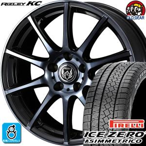 225/65R17 ピレリ アイスゼロ アシンメトリコ スタッドレスタイヤホイール 新品 4本セット ウェッズ ライツレー KC 17インチ 5H114.3 ブラックポリッシュBC｜oldgear