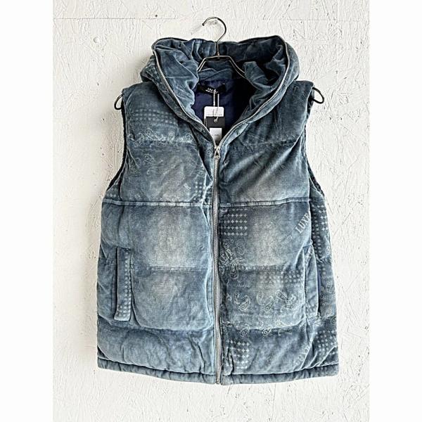 [ LUXE/R ] (2色) ラグジュ インディゴベロア中綿ベスト 45249-1