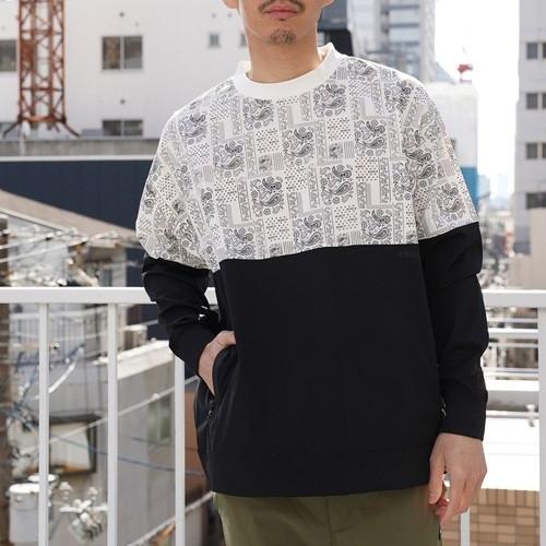 [ LUXE/R ] (4色) ラグジュ ストレッチ布帛 ペイズリー切替 長袖プルオーバー 4593...