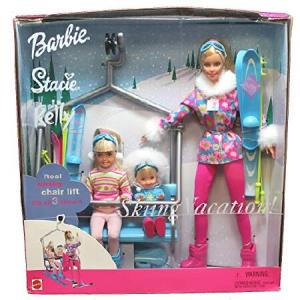 Barbie Stacie Kelly Skiing Vacation Doll Set w Working Chair Lift (2000)