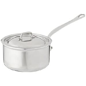 Mauviel Made In France M'Cook 5 Ply Stainless Steel 5210.17 1.9 Quart Saucepan with Lid, Cast Stainless Steel Handle by Mauviel｜olg