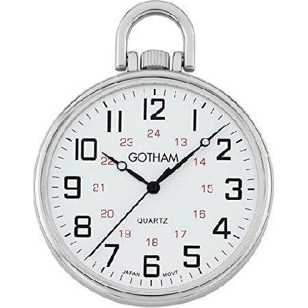 【並行輸入品】 GothamメンズシルバートーンUltra Thin Railroad Open F...