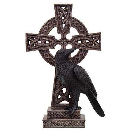 レイヴンオンセルティッククロス スタチュー(像) Celtic Cross with Raven S...