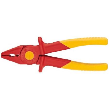 Knipex Tools 98 62 01スナイプノーズプラスチックプライヤー1000V絶縁、赤/黄...