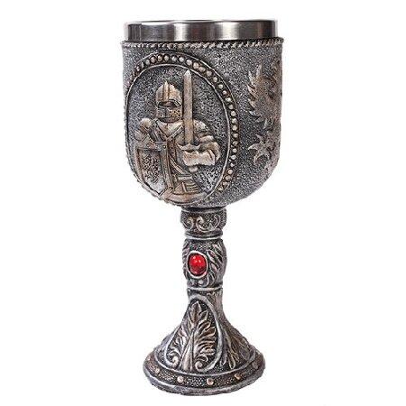 Medieval Knight Wine Goblet Made ofポリレジンwithステンレスス...