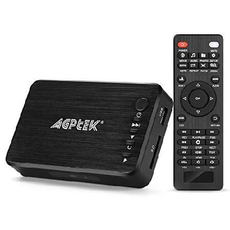 AGPTEK 1080P メディアプレーヤー 読み取りUSBドライブ/SDカード、HDHDMI/AV...