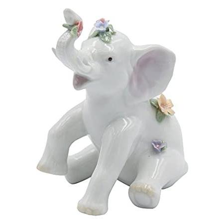 【並行輸入品】 Cosmos ガラス象と花の置物