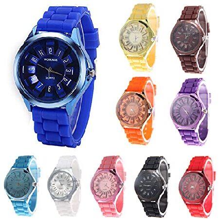 【並行輸入品】 CdyBoxメンズレディース子供用シリコンバンドAssortedゼリーカラーWatc...