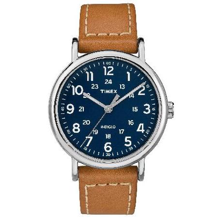 Timex メンズ ウィークエンダー 40mm 腕時計 タン/ブルー。