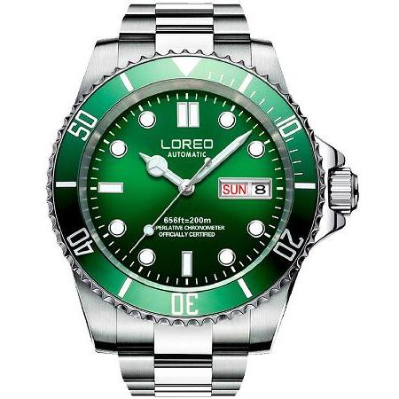 【並行輸入品】 LOREO 腕時計 メンズ シルバー ステンレススチール サファイアガラス ブルー ...