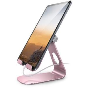 【並行輸入品】 Lamicall Adjustable Tablet Stand: Desktop Holder Dock Compatible with iPad Pro, Air, Kindle, Nexus, Tab, E-Reader (4-13'') - Rose Gold