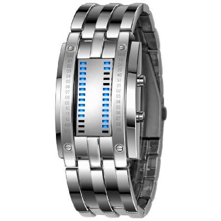 【並行輸入品】 FANMIS クリエイティブ メンズ バイナリマトリックス ブルー LED デジタル...