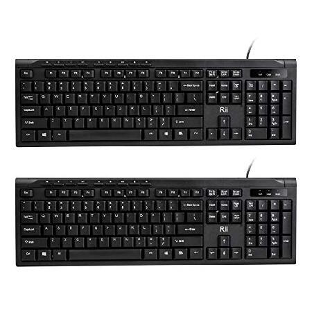 【並行輸入品】 Rii RK907 ウルトラスリム コンパクト USB 有線キーボード MacとPC...