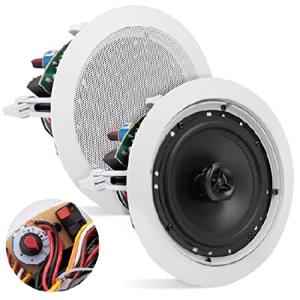 Pyle Ceiling and Wall Mount Speaker-6.5 2-Way 70V Audio Stereo Sound Subwoofer Sound with Dome Tweeter500 Wattsin-Wall＆in-Ceiling Flush Design foの商品画像