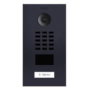 【並行輸入品】 DoorBird IP ビデオドアステーション D2101V、アルミニウム、粉体塗装、セミグロス、RAL 7016、フラッシュマウントハウジング、コールボタン1個