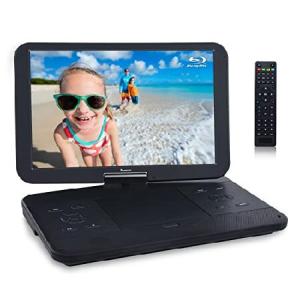 NAVISKAUTO 17.5" Portable Blu-Ray DVD Player with 15.4" 1920X1080 HD Large Screen, 4000mAh Rechargeable Battery, Support HDMI in/Out, USB/SD Card Read｜olg