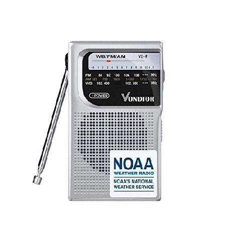 NOAA 気象無線 - 緊急用NOAA/AM/FM電池式ポータブルラジオ、最高の受信と最長のトランジ...