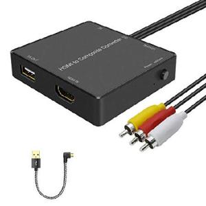 HDMI - AVアダプター HDMI - RCAコンバーター 対応ファイヤースティック Roku 1080p PAL/NTSC対応 HDMIからAVコンバーター USBポートから直接テレビスティックに｜olg