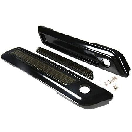 【並行輸入品】 ブラックサドルバッグアウター蓋ヒンジラッチカバー ハーレーツーリングエレクトラロード...