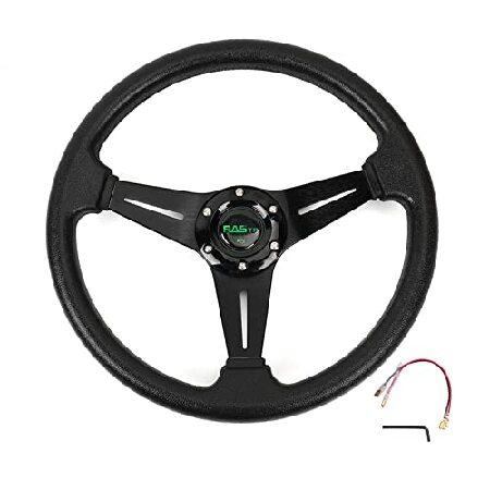 【並行輸入品】 RASTP ハンドル ステアリング 直径340mm 軽量アルミニウム PU合成革 車...