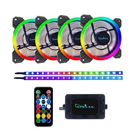 Apevia ST4P2-RGB Spectra 120mm Silent Dual Ring RG...