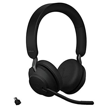 Jabra Evolve2 65 UCワイヤレスヘッドホン Link380c付き ステレオ ブラック...