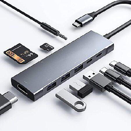USB Cハブ 4K@60Hz 9-in-1 USB-C マルチポートアダプター 100W PD 4...