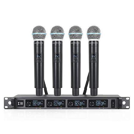 XTUGA A140 Wireless Microphone System,4 Channel UH...