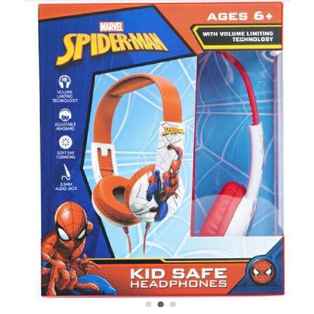 スパイダーマン 子供用 安全なヘッドフォン 幼児用 (小型ヘッドホン) 対象年齢2~5歳用 耳掛けパ...