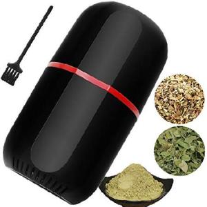 Herb Grinder Electric, Turimon Large Herbal/Coffee Grinders/Mill/Crusher for Spice and Herbs With Cleaning Brush - Black - 4.2 oz Capacity｜olg