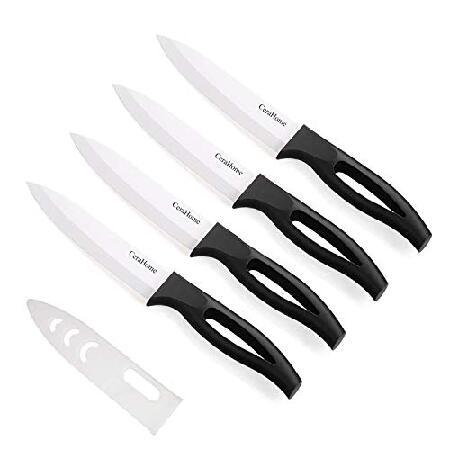 Ceramic Knife 5Inch Fruit Knife Set 4-Piece with K...