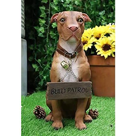 【並行輸入品】 Ebros Gift 本物そっくりのペット仲間たち アメリカンピットブル犬の像 高さ...