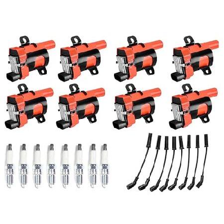 【並行輸入品】 ENA エナジーラウンドイグニッションコイル8個セット プラチナスパークプラグとワイ...