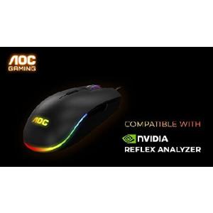 AOC Gaming RGB Gaming Mouse, NVIDIA Reflex Analyzer Compatible, Low Input Lag, OMRON (L＆R) Switches, 5000 DPI, Customizable Buttons and O(並行輸入品)｜olg