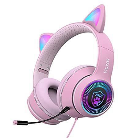 【並行輸入品】 Cat Ear Gaming Headphones Wired AUX 3.5mm ...